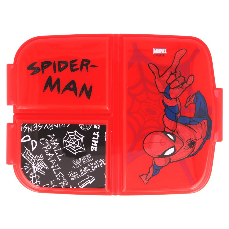 Κουτί φαγητού με τρεις θήκες, SPIDERMAN, κόκκινο Stor