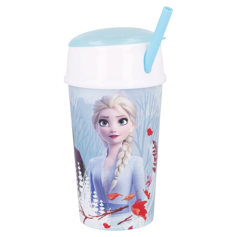 Cana cu paie si capac FROZEN, 400 ml. Stor