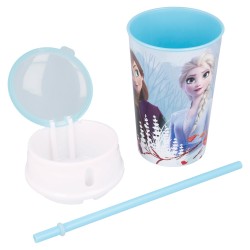 Cana cu paie si capac FROZEN, 400 ml. Stor 42777 