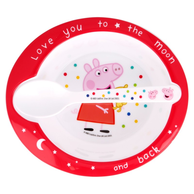 Bowl and spoon set, PEPPA PIG Stor