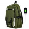 Backpack with built-in USB port, dark blue - Green
