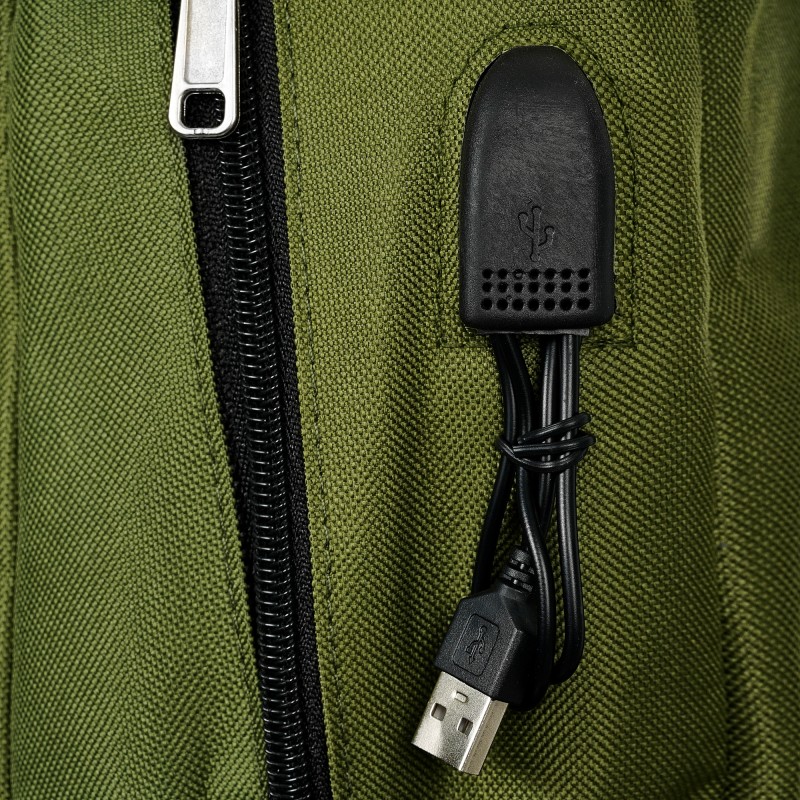 Ранец со вграден USB приклучок, темно сина ZIZITO