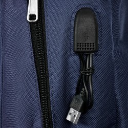 Σακίδιο πλάτης με ενσωματωμένη θύρα USB, σκούρο μπλε ZIZITO 42973 15