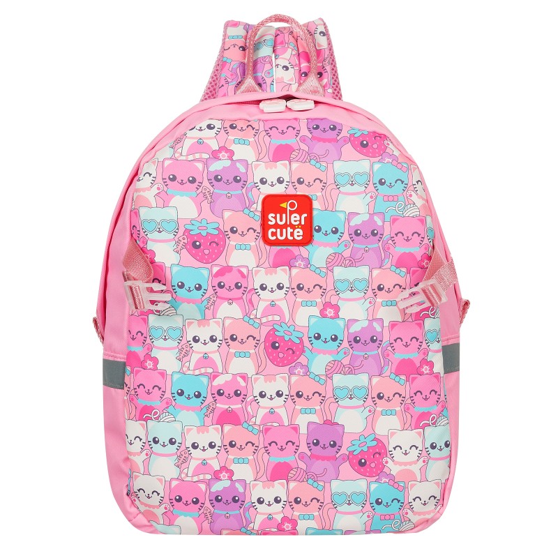 Детски ранец со мачиња, розев Supercute