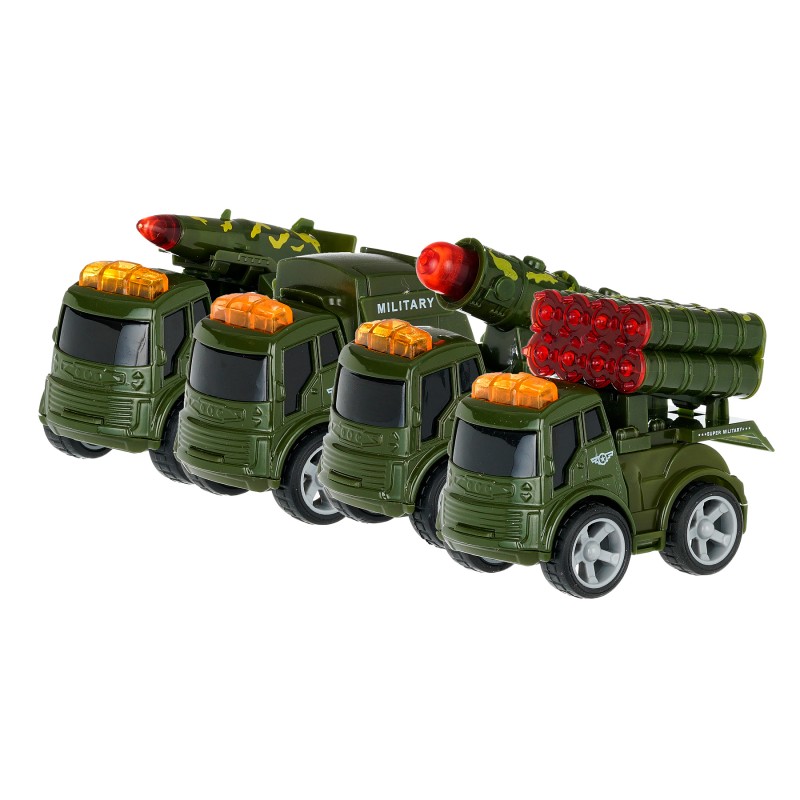 Children pull back military truck, 4 pieces GT