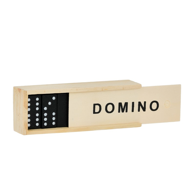 28-tile dominoes in a wooden box GT