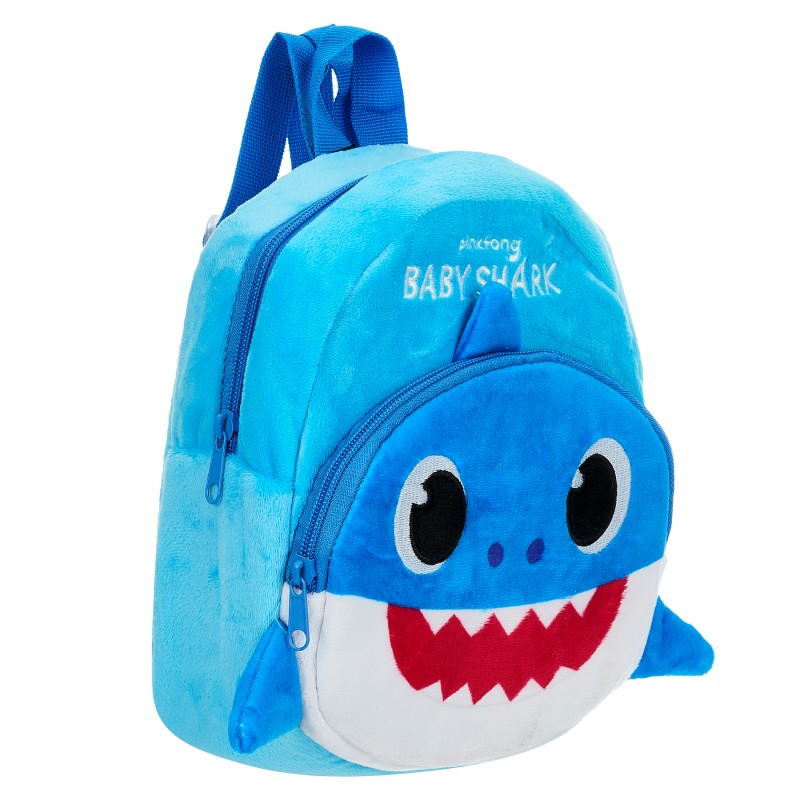 Кадифен ранец Бебе ајкула, сина боја BABY SHARK