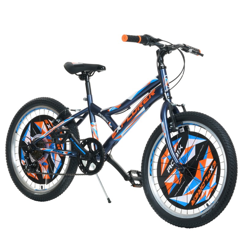 Bicicleta pentru copii EXPLORER ROBIX 20", albastră, cu 6 trepte Venera Bike
