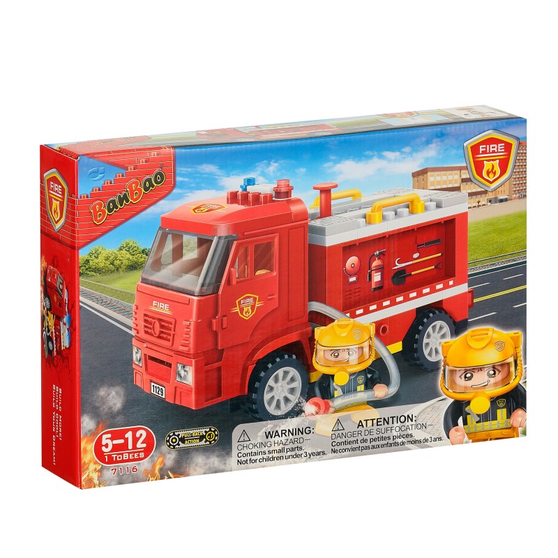 Constructor fire truck, 112 parts, Banbao