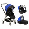 Baby stroller 3-in-1 ZIZITO Harmony Lux, leather - Blue
