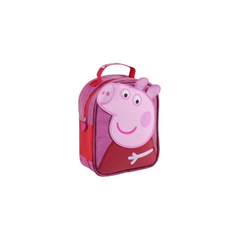 Чанта за обяд с апликация Peppa Pig Pig за момиче, розова Peppa pig