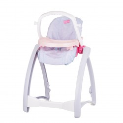 Theo Klein 1682 Baby Coralie doll high chair | Four orientations: High chair, swing, cradle and stretcher | Dimensions: 37 cm x 41 cm x 65 cm | Toys for children above 3 years old Baby Coralie 44351 
