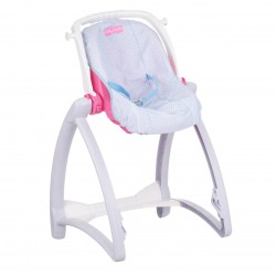 Theo Klein 1682 Baby Coralie doll high chair | Four orientations: High chair, swing, cradle and stretcher | Dimensions: 37 cm x 41 cm x 65 cm | Toys for children above 3 years old Baby Coralie 44353 3