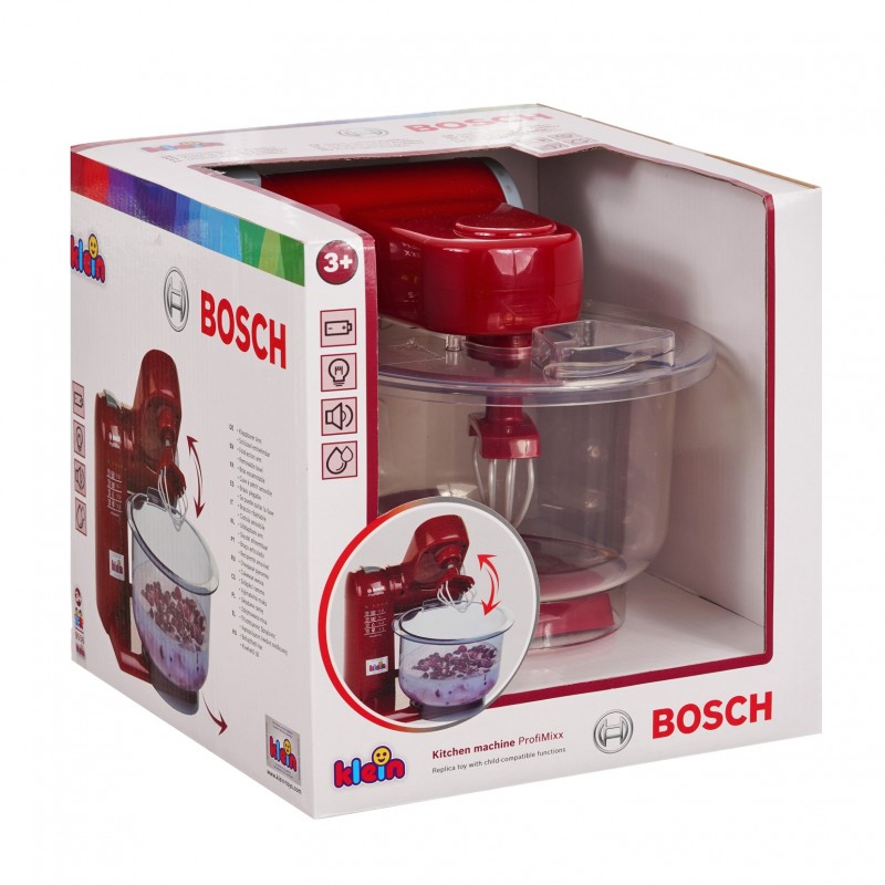 Theo Klein 9556 Bosch Küchenmaschine | Batteriebetriebene Küchenmaschine mit 2 Geschwindigkeitsstufen | Maße: 20 cm x 22 cm x 20 cm | Spielzeug für Kinder ab 3 Jahren BOSCH