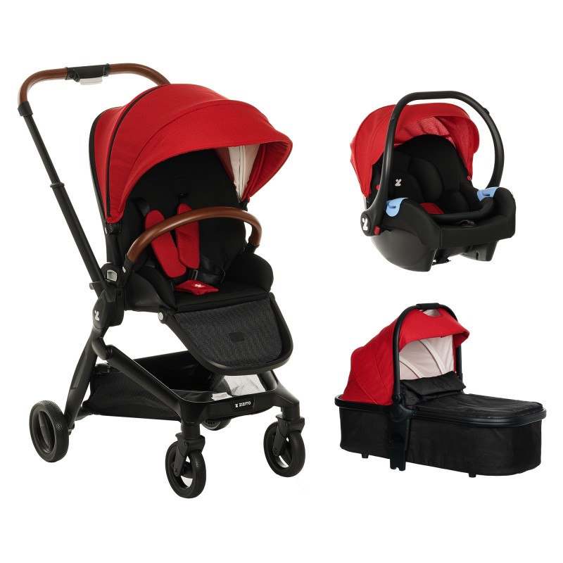 Baby stroller 3-in-1 ZIZITO Harmony Lux - red