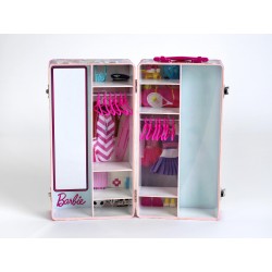 Theo Klein 5801 Barbie wardrobe trunk, clothes rails and shelves, toys for children aged 3 and over, incl. accessories, multicolour Barbie 45493 3