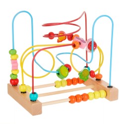 Wooden beads maze toy