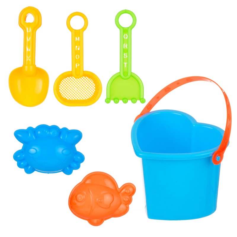 Sand toy - heart shaped bucket, set of 6 parts GOT