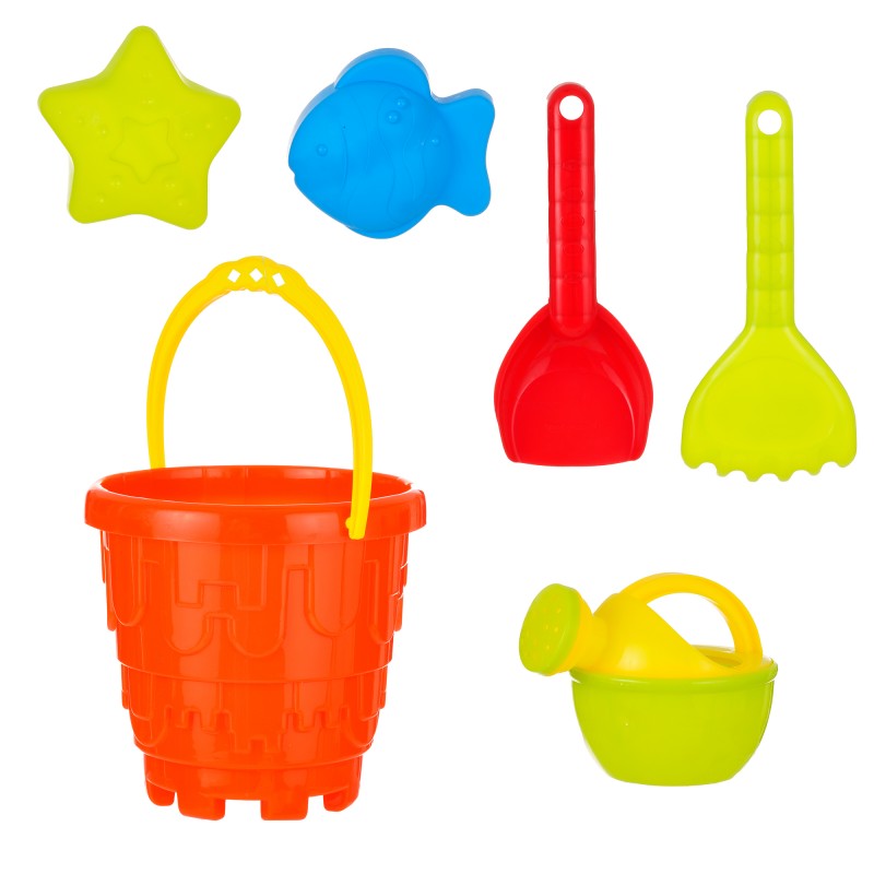Set for sand - orange bucket, 6 parts GOT