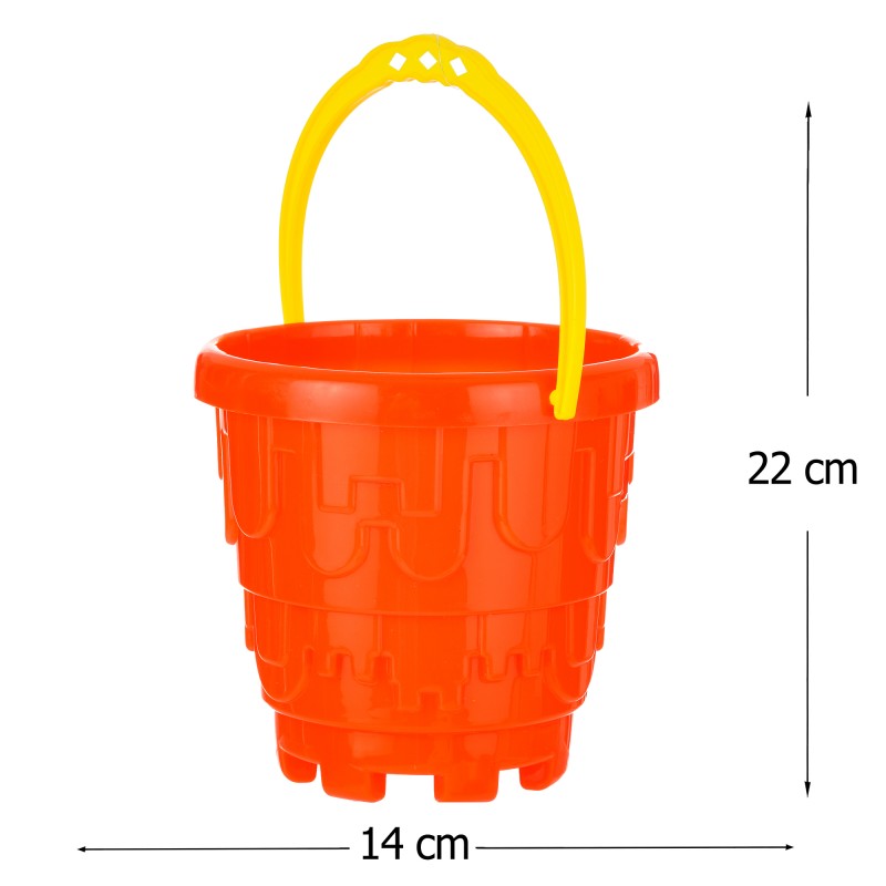 Set for sand - orange bucket, 6 parts GOT