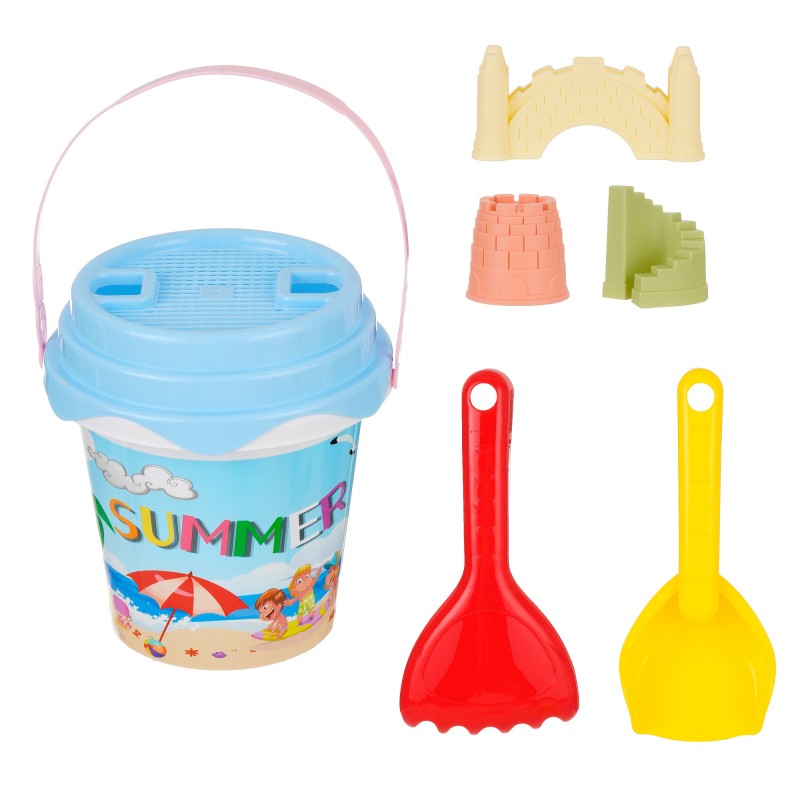 Set for sand - blue bucket, 5 parts GOT
