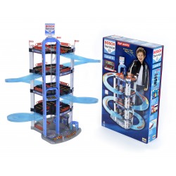 Theo Klein 2813 Bosch Car Service Multi-Storey Car Park I With 5 levels, two-lane exit ramp, 2 racing cars, lift and much more I Dimensions: 55 cm x 55 cm x 85 cm I Toy for children aged 3 years and up BOSCH 45905 10