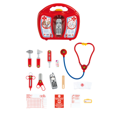 Theo Klein 4350 Doctor's Case with Mobile Phone I Robust case with stethoscope, syringe and much more I With battery-powered mobile phone with sound I Dimensions: 27 cm x 24 cm x 10 cm I Toy for children aged 3 years and up Theo Klein 45919 3