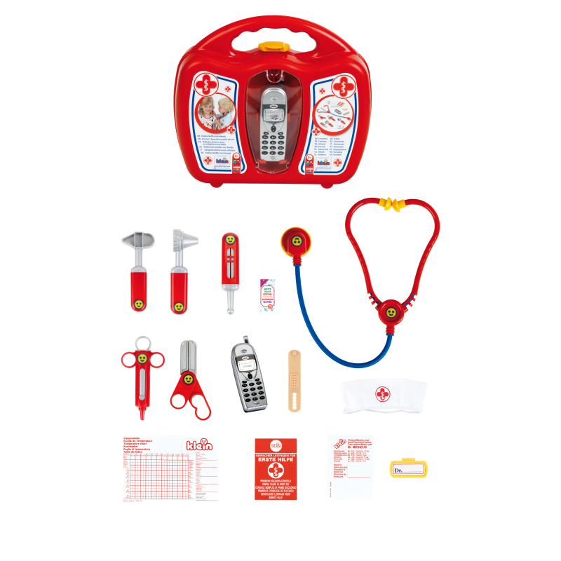 Детски медицински комплет во куфер, црвен Theo Klein