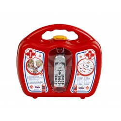 Theo Klein 4350 Doctor's Case with Mobile Phone I Robust case with stethoscope, syringe and much more I With battery-powered mobile phone with sound I Dimensions: 27 cm x 24 cm x 10 cm I Toy for children aged 3 years and up Theo Klein 45920 11