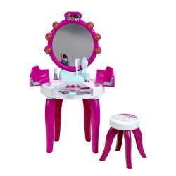 Theo Klein 5328 Barbie Beauty Salon with Light and Sound Functions I Pivoted storage areas and mirror I With lots of accessories such as a comb, hairspray and perfume spray I Dimensions: 41 cm x 31 cm x 90 cm I Toy for children aged 3 years and up Barbie 45926 3
