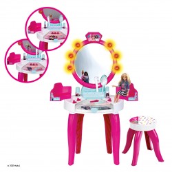 Theo Klein 5328 Barbie Beauty Salon with Light and Sound Functions I Pivoted storage areas and mirror I With lots of accessories such as a comb, hairspray and perfume spray I Dimensions: 41 cm x 31 cm x 90 cm I Toy for children aged 3 years and up Barbie 45928 4