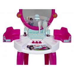 Theo Klein 5328 Barbie Beauty Salon with Light and Sound Functions I Pivoted storage areas and mirror I With lots of accessories such as a comb, hairspray and perfume spray I Dimensions: 41 cm x 31 cm x 90 cm I Toy for children aged 3 years and up Barbie 45933 5