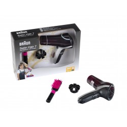 Theo Klein 5867 Braun hair dryer I Children's hair dryer incl. brush and diffuser attachment I Toys for children aged 3 and over BRAUN 45973 
