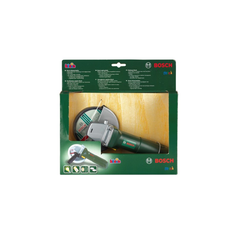 Theo Klein 8426 Angle Grinder I Battery-powered light and sound effects I Rotating disc I Dimensions: 25 cm x 8 cm x 17 cm I Toy for children aged 3 years and up BOSCH