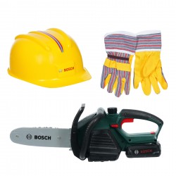 Bosch Worker Set, robust chainsaw with light and sound, high-quality helmet and work gloves BOSCH 47299 7