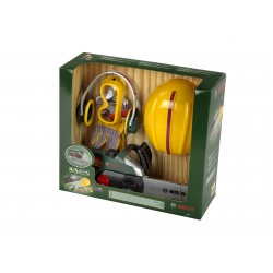 Theo Klein 8532 Bosch Chainsaw with Accessories I Battery-powered saw with sound and light functions I Includes work gloves, ear protectors, safety goggles and helmet I Packaging dimensions: 40 cm x 16 cm x 36.5 cm I Toy for children aged 3 years and up BOSCH 47339 15