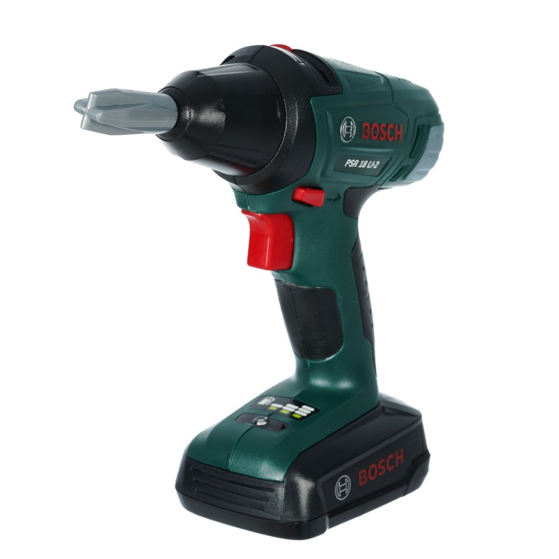 Theo Klein 8567 Bosch Cordless Screwdriver I Battery-powered drill/screwdriver with rotating and interchangeable bits I light and sound I Dimensions: 20 cm x 6.5 cm x 19 cm I Toy for children aged 3 years and up BOSCH
