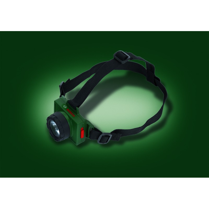 Theo Klein 8758 Bosch headlamp with adjustable headband I battery operated I head pad for comfort I dimensions: 7 cm x 7 cm x 2 cm I Toys for children aged 3 and over BOSCH