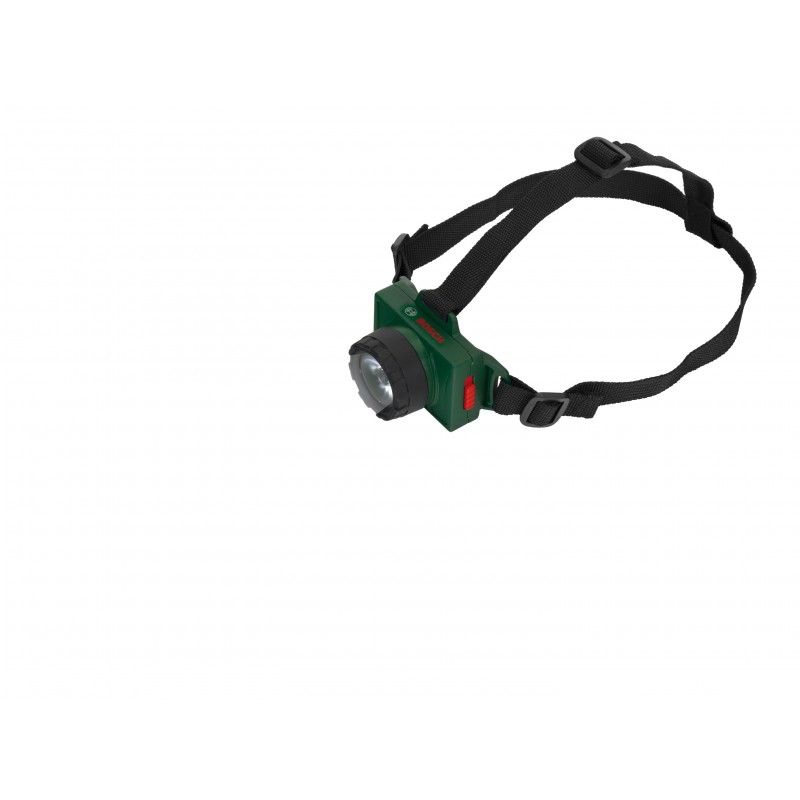 Theo Klein 8758 Bosch Kopflampe mit verstellbarem Kopfband I Batteriebetrieben I Stirnpad für Tragekomfort I Maße: 7 cm x 7 cm x 2 cm I Spielzeug für Kinder ab 3 Jahren BOSCH