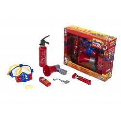Theo Klein 8950 Fire Fighter Henry 7-piece fire brigade set I Incl. Fire extinguisher with spray function, megaphone, torch and much more. I Dimensions: 40 cm x 32 cm x 9.5 cm I Toys for children aged 3 and over Klein 47439 