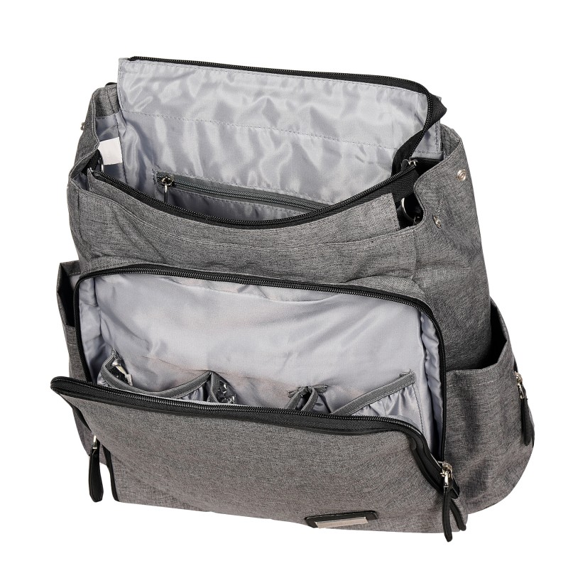 Τσάντα καροτσιού και σακίδιο πλάτης 2 σε 1, Grey Melange, HD06B Feeme