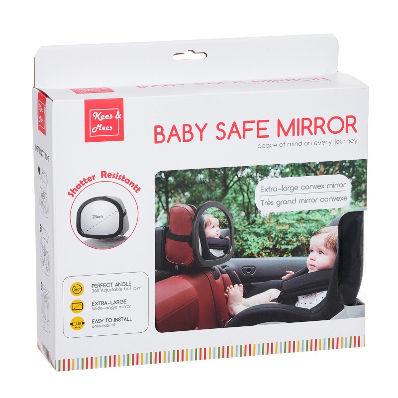 Mirror for rear seat with visibility to the child, oval Feeme