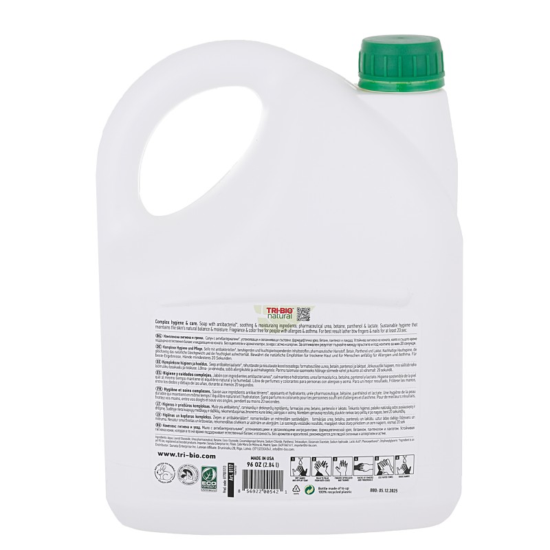 TRI-BIO Natural antibacterial liquid soap, 2.84 l. Tri-Bio