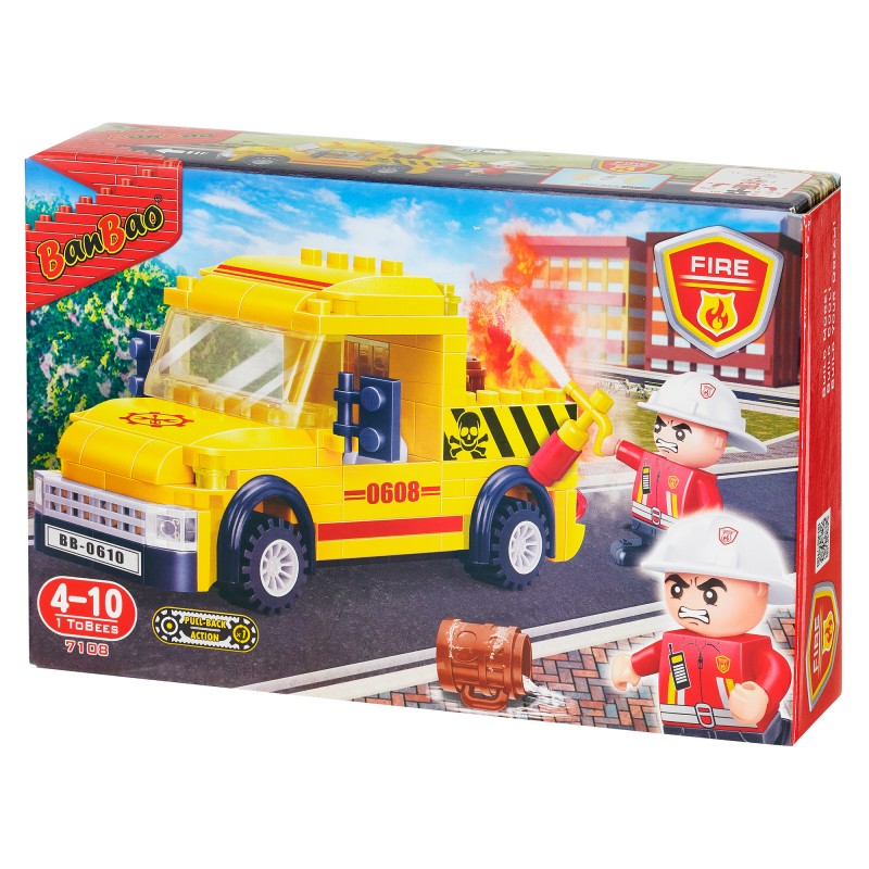 Constructor Fire Truck, 105 pieces Banbao