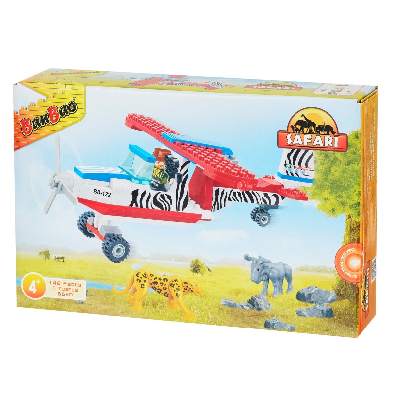 Constructor Safari aeroplane, 146 pcs. Banbao