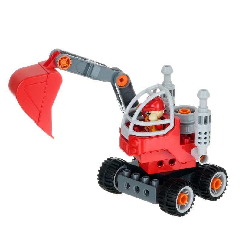 Constructor Red Excavator, 22 pieces Banbao