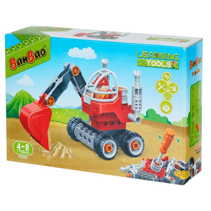 Constructor Red Excavator, 22 τεμάχια Banbao