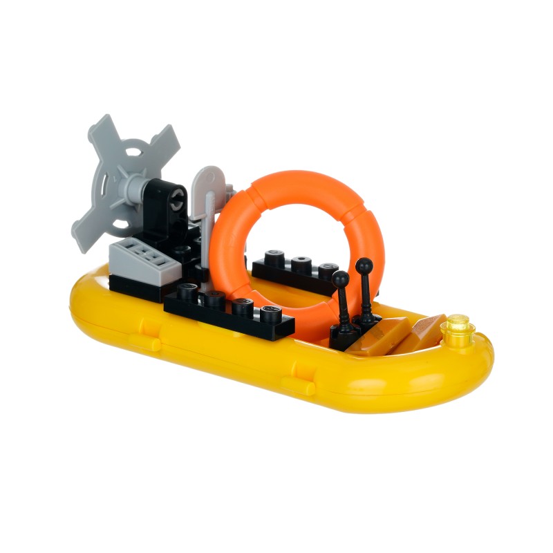 Constructor police motor and boat, 61 pieces Banbao