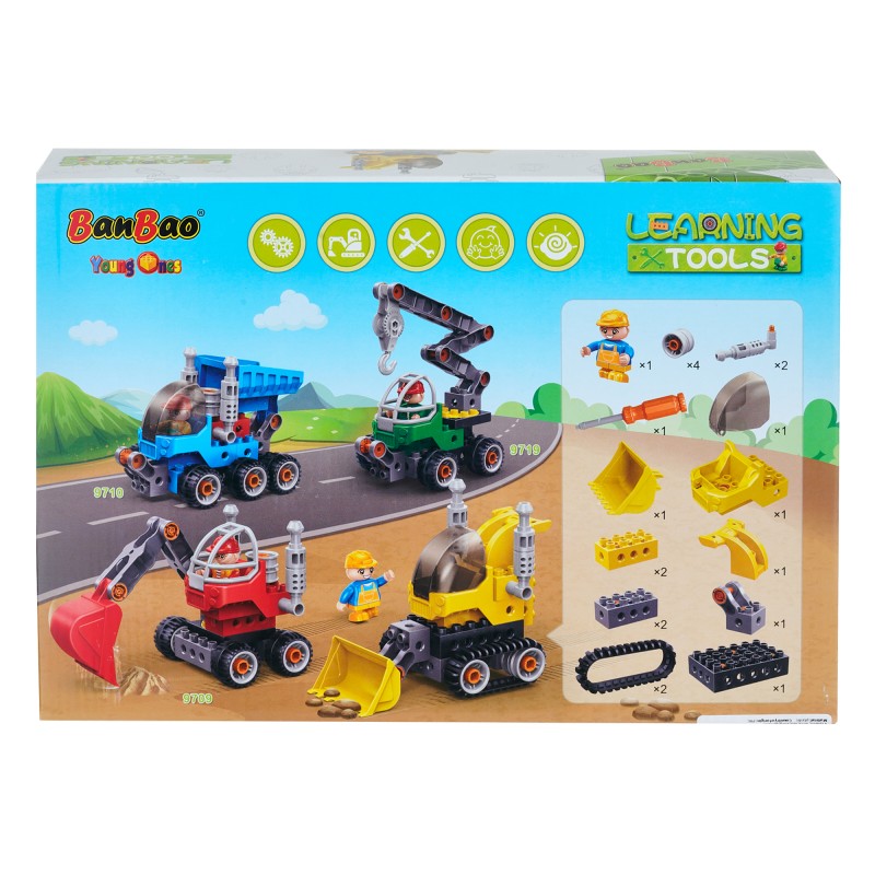 Set de constructii buldozer, 19 piese Banbao