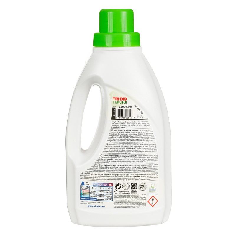 Detergent lichid eco natural pentru rufe Tri-Bio „BABY”, super-concentrat 0,94 L Tri-Bio